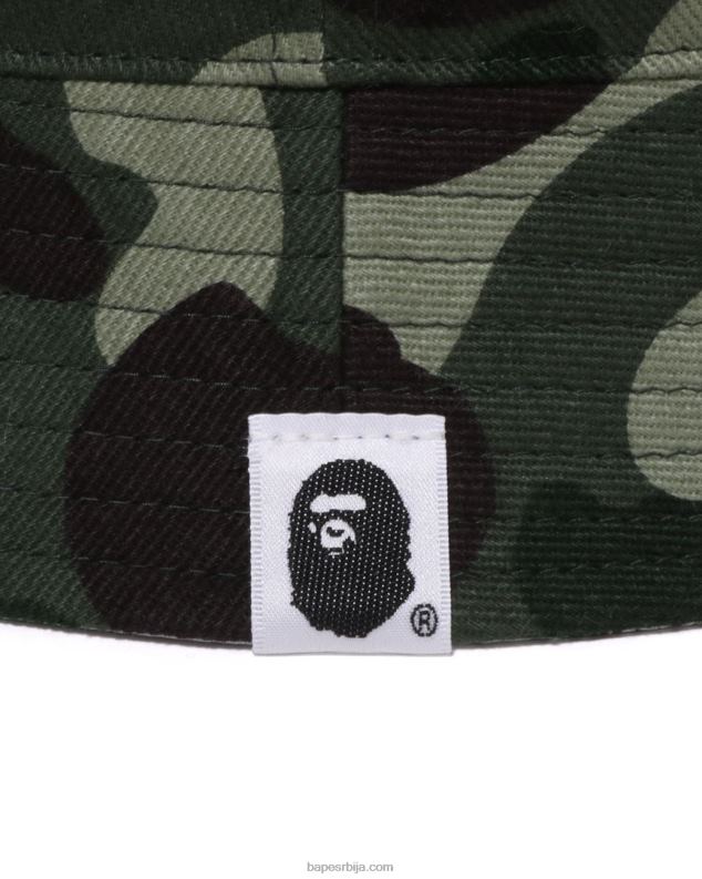 Војничко зелена мушкарци A Bathing Ape к ундфтд маскирна капа од фланела у боји J4280518