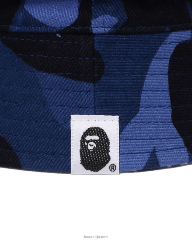 Морнарско плаво мушкарци A Bathing Ape к ундфтд маскирна капа од фланела у боји J4280519