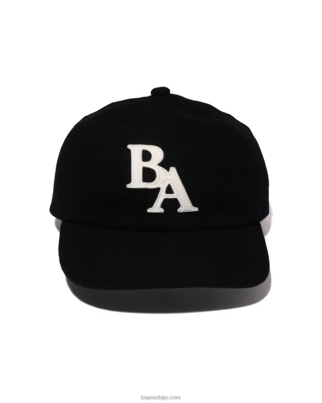 црн мушкарци A Bathing Ape глава мелтон панел капа J4280522