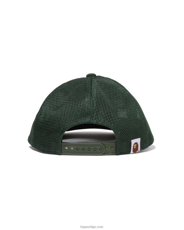 Војничко зелена мушкарци A Bathing Ape боја цамо ниц лого мрежаста капа J4280533