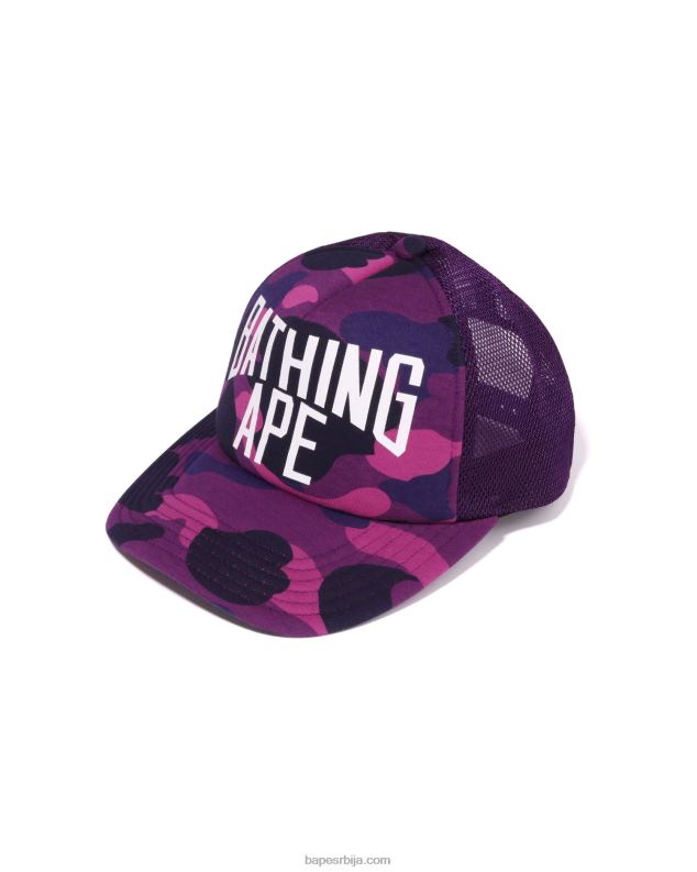 љубичаста мушкарци A Bathing Ape боја цамо ниц лого мрежаста капа J4280535