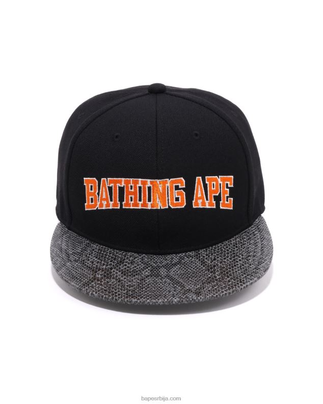 црн мушкарци A Bathing Ape змија панел капа J4280545