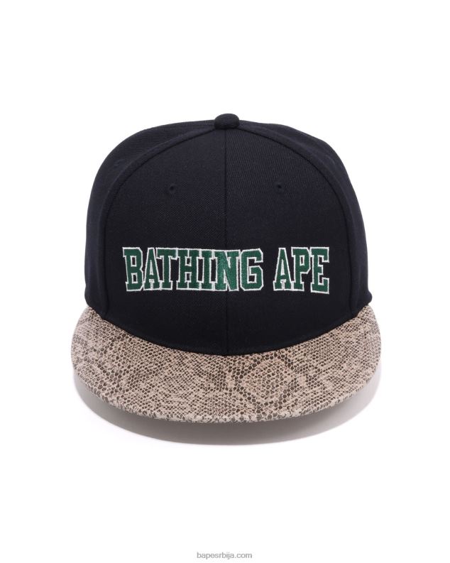 Морнарско плаво мушкарци A Bathing Ape змија панел капа J4280546