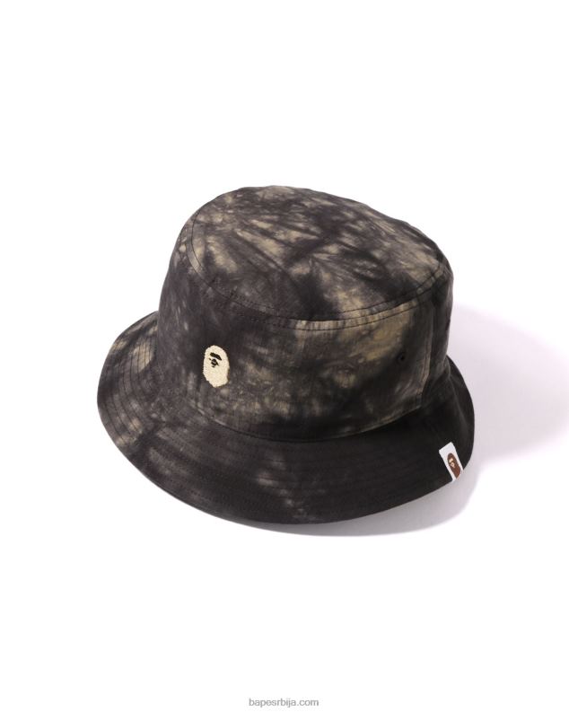 црн мушкарци A Bathing Ape тие дие шешир за једну тачку J4280569