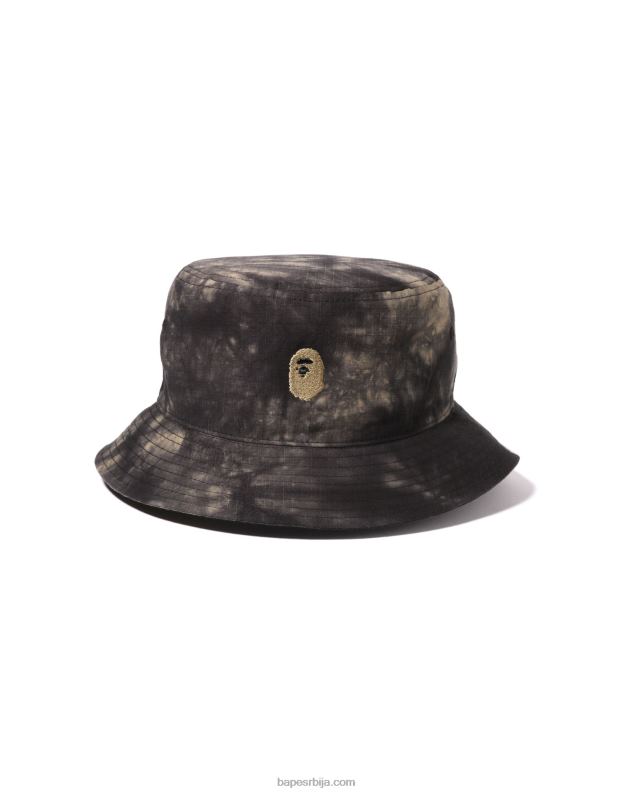 црн мушкарци A Bathing Ape тие дие шешир за једну тачку J4280569