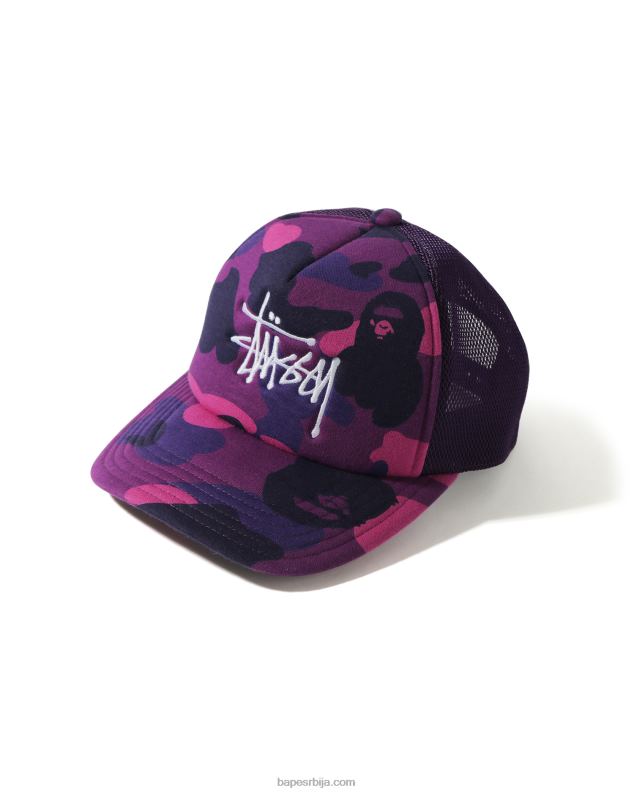 љубичаста мушкарци A Bathing Ape к стусси камионска капа J4280584