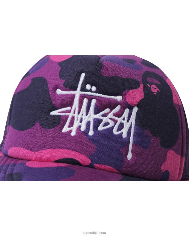 љубичаста мушкарци A Bathing Ape к стусси камионска капа J4280584