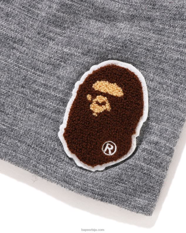 сива мушкарци A Bathing Ape плетена капа са великом главом J4280590