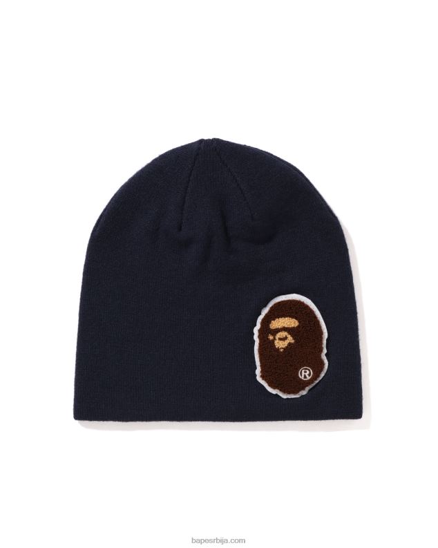Плави мушкарци A Bathing Ape плетена капа са великом главом J4280591