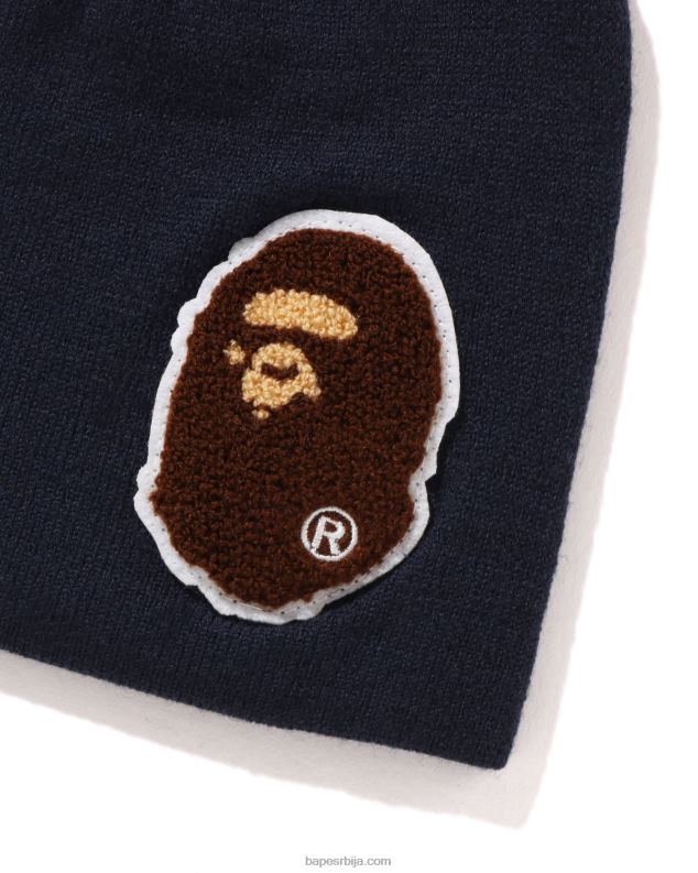 Плави мушкарци A Bathing Ape плетена капа са великом главом J4280591
