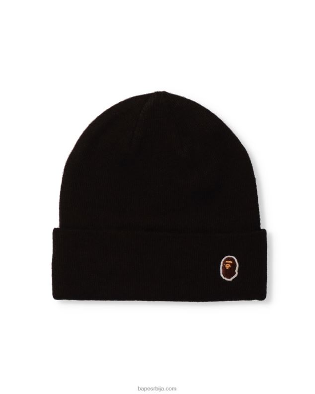 црн мушкарци A Bathing Ape глава једна тачка плетена капа J4280625
