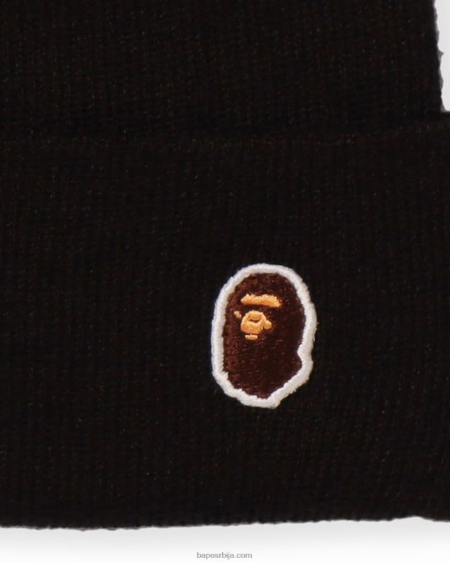црн мушкарци A Bathing Ape глава једна тачка плетена капа J4280625
