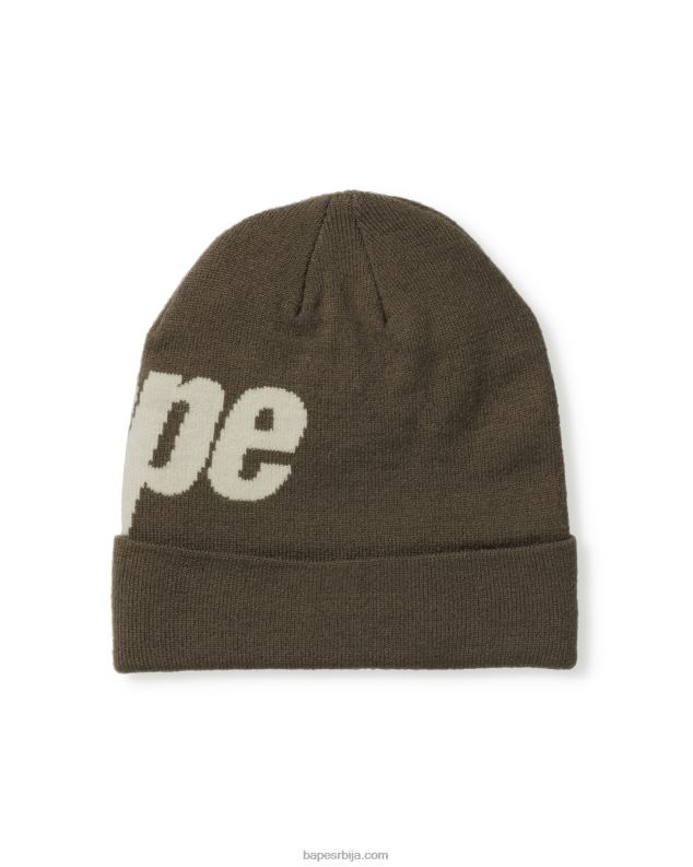 тамни каки мушкарци A Bathing Ape плетена капа J4280629