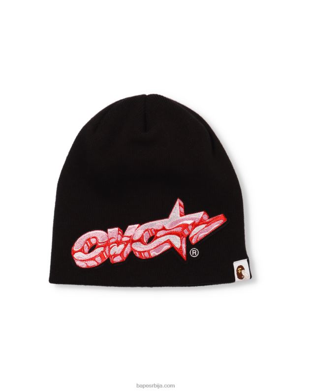 црн мушкарци A Bathing Ape х ово плетена капа J4280652