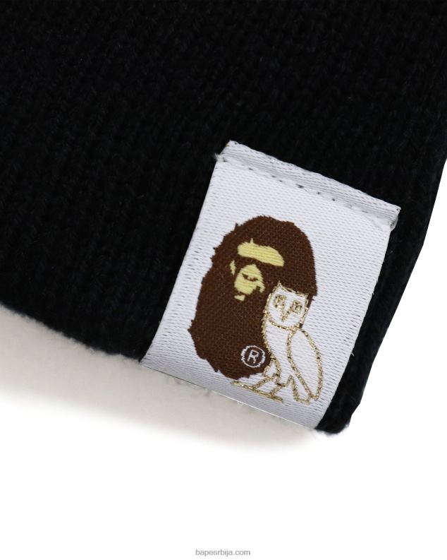 црн мушкарци A Bathing Ape х ово плетена капа J4280652