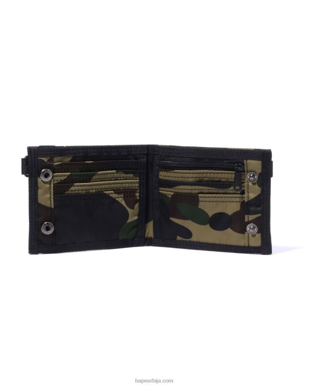Војничко зелена мушкарци A Bathing Ape портер 1. маскирни новчаник J4280573