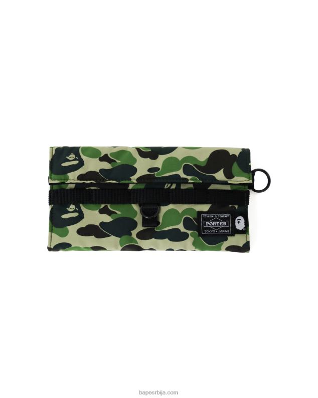 Војничко зелена мушкарци A Bathing Ape портер абц цамо дугачак новчаник J4280647