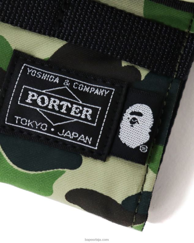 Војничко зелена мушкарци A Bathing Ape портер абц цамо дугачак новчаник J4280647