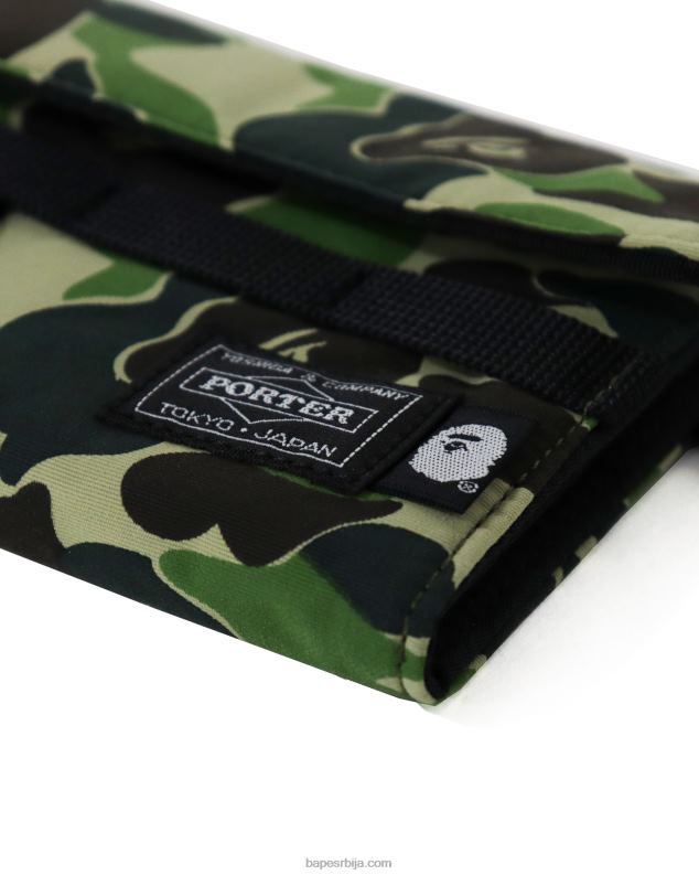 Војничко зелена мушкарци A Bathing Ape портер абц цамо дугачак новчаник J4280647