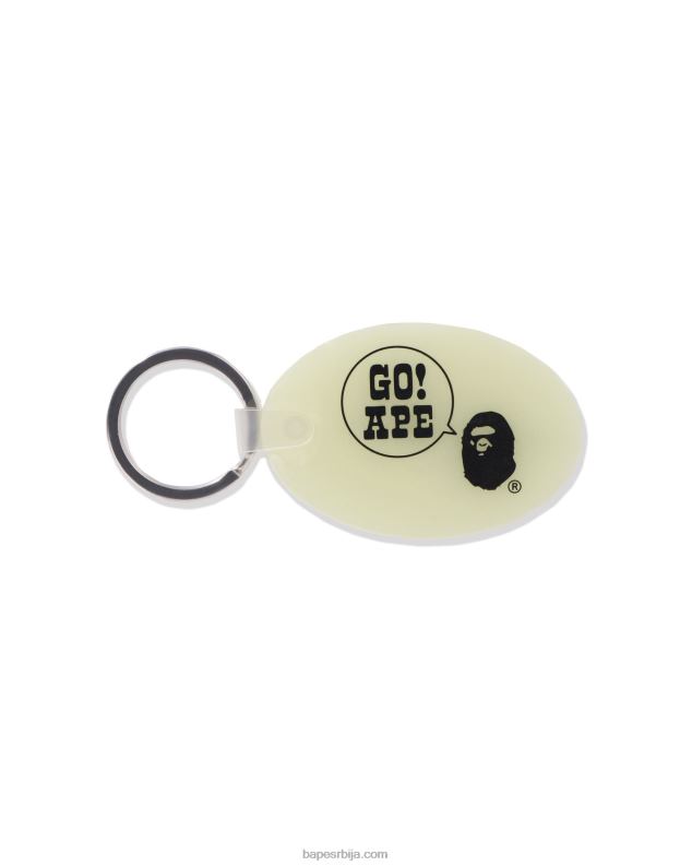 Војничко зелена мушкарци A Bathing Ape гумени привезак за кључеве J4280477