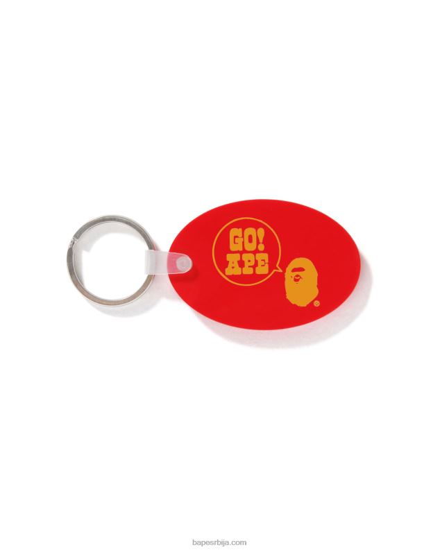 јарко црвена мушкарци A Bathing Ape гумени привезак за кључеве J4280478