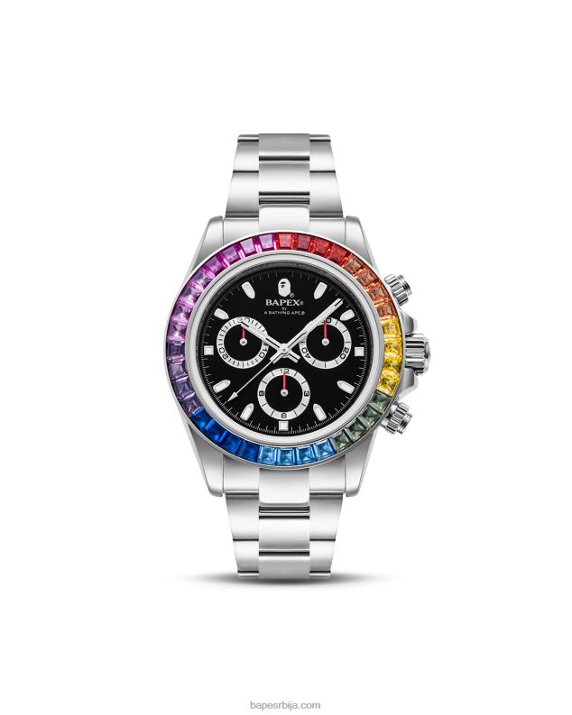 сребро мушкарци A Bathing Ape кристални камен типа 4 J4280383