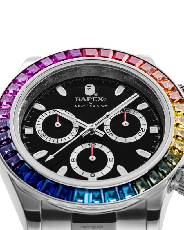 сребро мушкарци A Bathing Ape кристални камен типа 4 J4280383