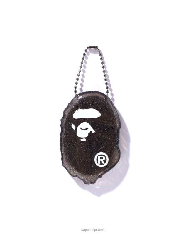 црн мушкарци A Bathing Ape футрола за новчиће главе J4280595