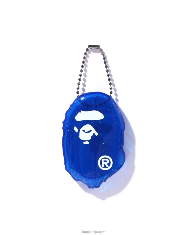 Плави мушкарци A Bathing Ape футрола за новчиће главе J4280596