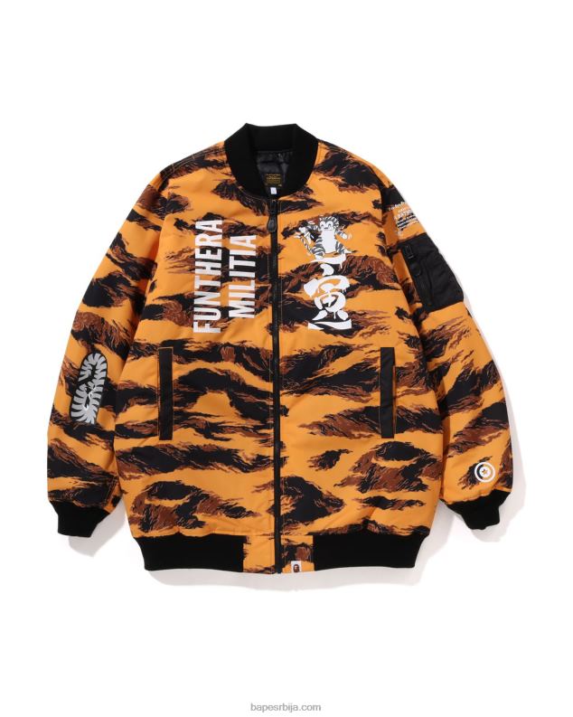 наранџаста мушкарци A Bathing Ape тигер цамо лонг ма-1 J4280327
