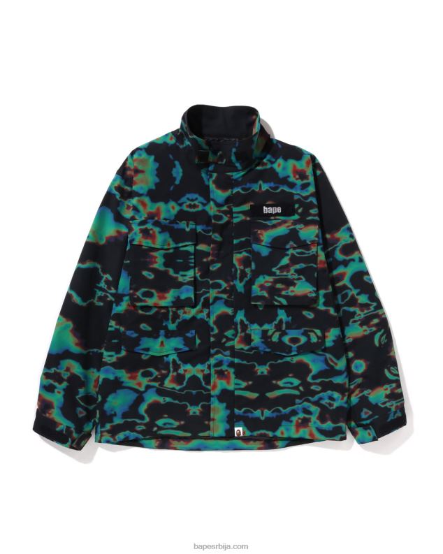 црн мушкарци A Bathing Ape тхермограпхи лоосе фит м-65 јакна J4280332