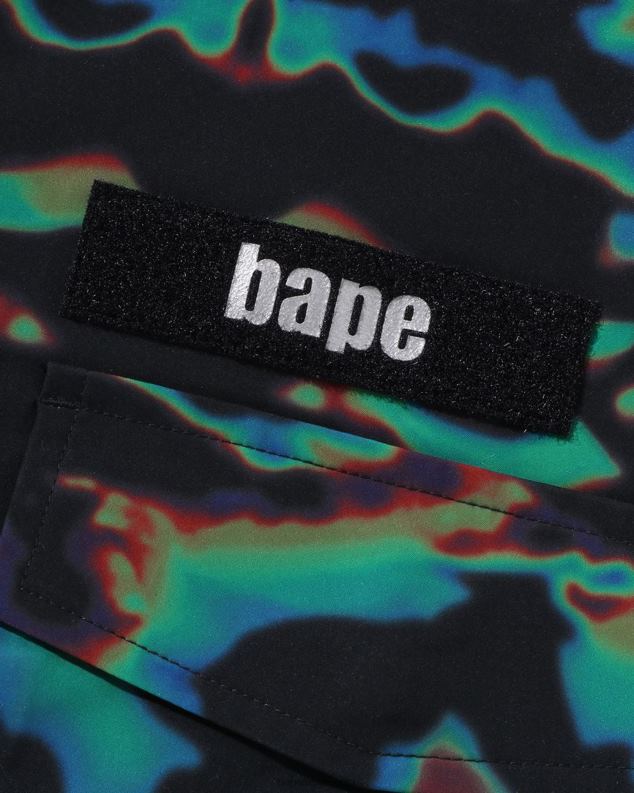 црн мушкарци A Bathing Ape тхермограпхи лоосе фит м-65 јакна J4280332