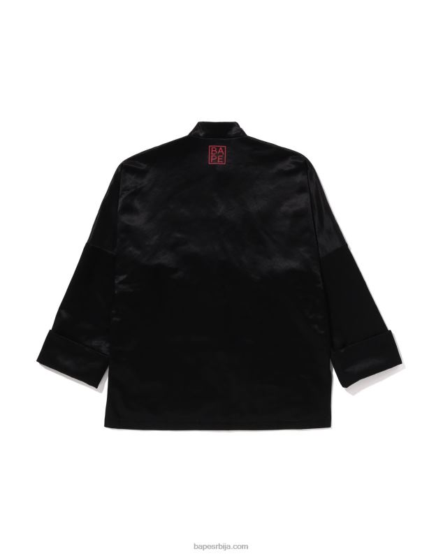 црн мушкарци A Bathing Ape Јапански мотив лабаве кинеске јакне J4280113