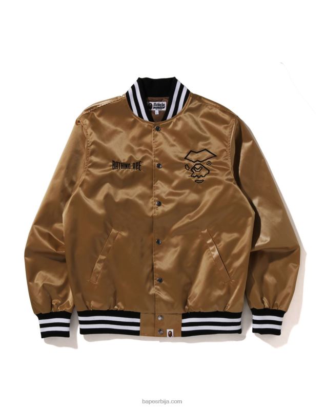 злато мушкарци A Bathing Ape најлонска универзитетска јакна J4280181
