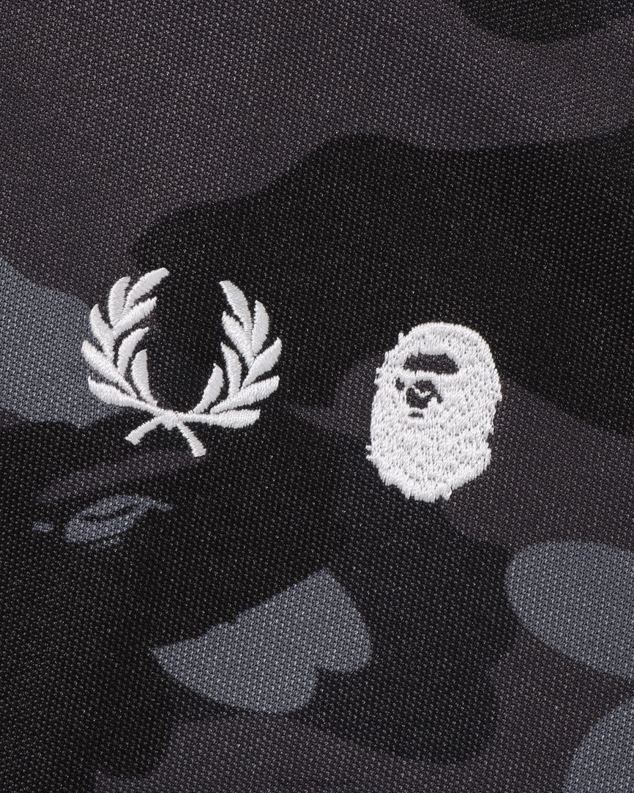 црн мушкарци A Bathing Ape к Фред Перри маскирна јакна у боји J4280214