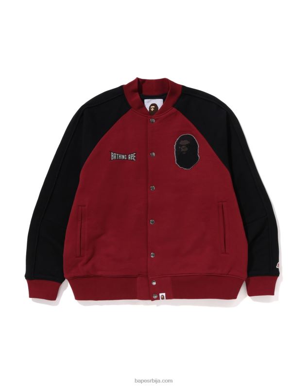 јарко црвена мушкарци A Bathing Ape зној универзитетска јакна J4280242