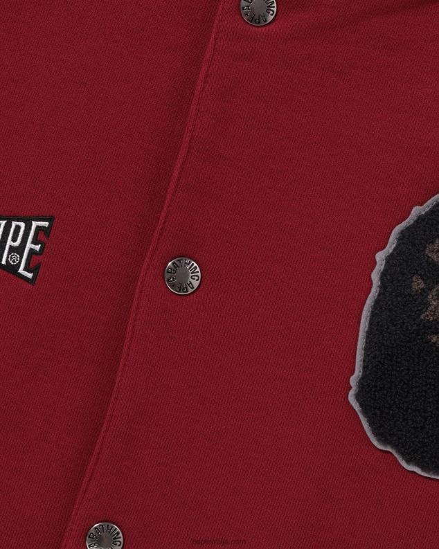 јарко црвена мушкарци A Bathing Ape зној универзитетска јакна J4280242