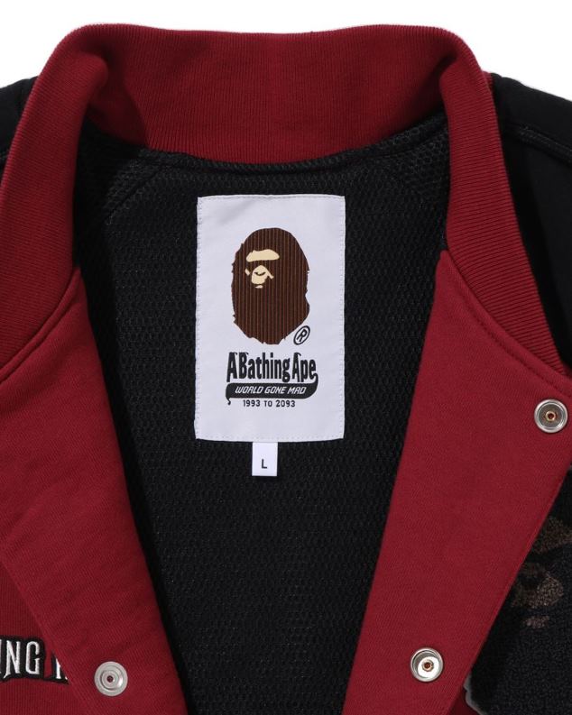 јарко црвена мушкарци A Bathing Ape зној универзитетска јакна J4280242