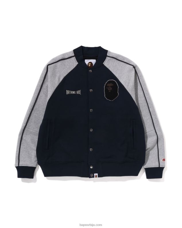 Морнарско плаво мушкарци A Bathing Ape зној универзитетска јакна J4280243