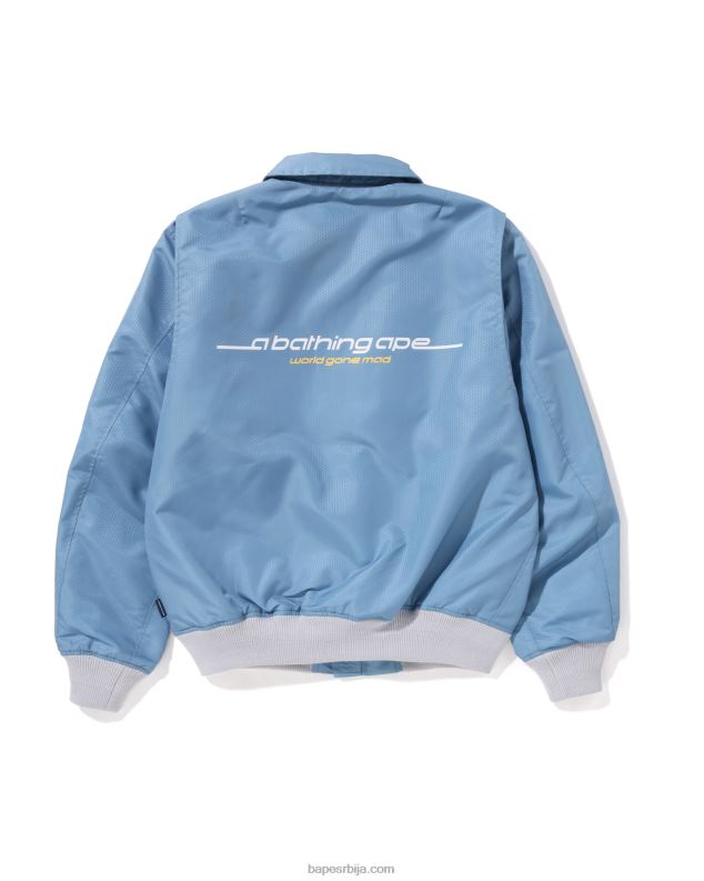 светло плава мушкарци A Bathing Ape саћа рипстоп бомбер јакна J4280317