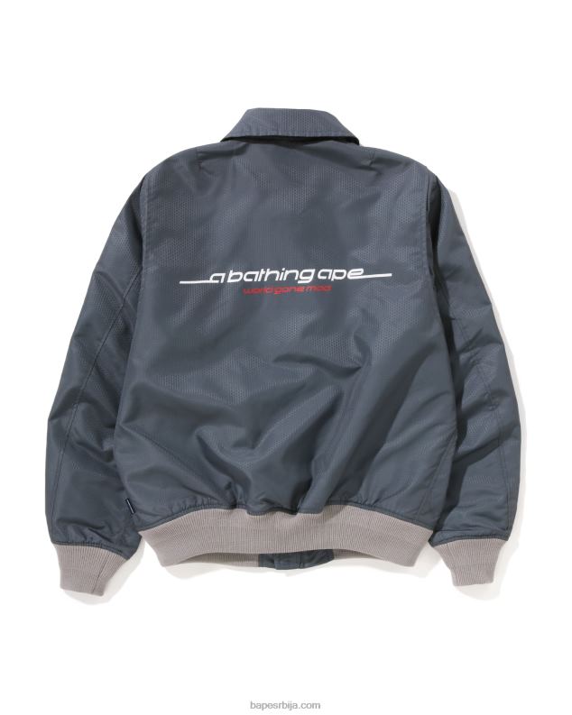сива мушкарци A Bathing Ape саћа рипстоп бомбер јакна J4280318