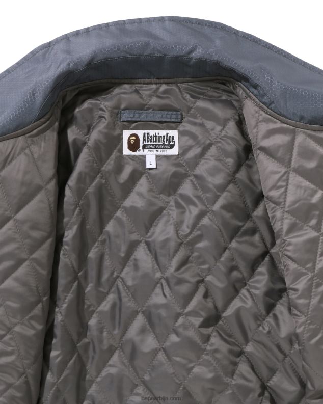 сива мушкарци A Bathing Ape саћа рипстоп бомбер јакна J4280318