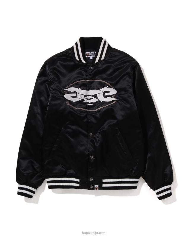 црн мушкарци A Bathing Ape универзитетска јакна опуштеног кроја J4280349
