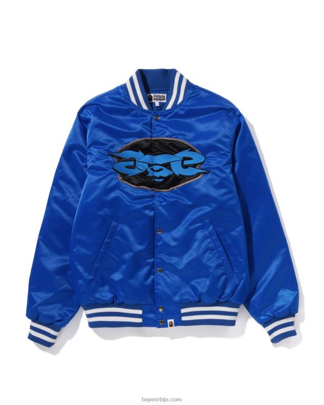 Плави мушкарци A Bathing Ape универзитетска јакна опуштеног кроја J4280350