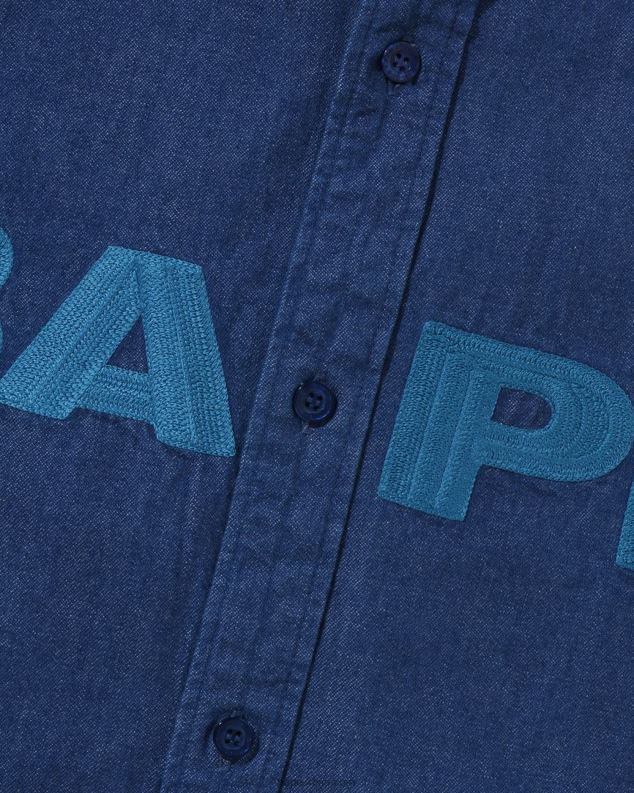 Морнарско плаво мушкарци A Bathing Ape тексас широка кошуља J4280225