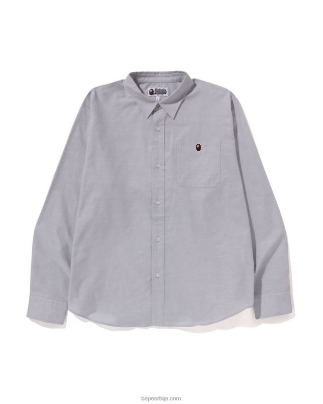 сива мушкарци A Bathing Ape оксфордска опуштена кошуља J4280329