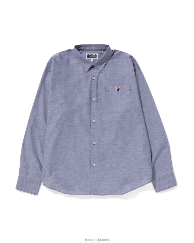 Плави мушкарци A Bathing Ape оксфордска опуштена кошуља J4280330