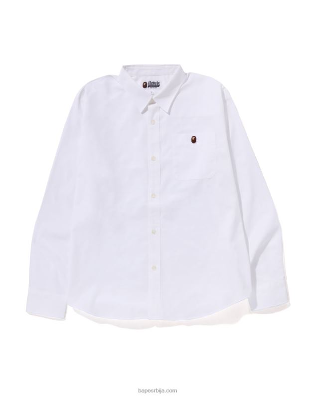 бео мушкарци A Bathing Ape оксфордска опуштена кошуља J4280331
