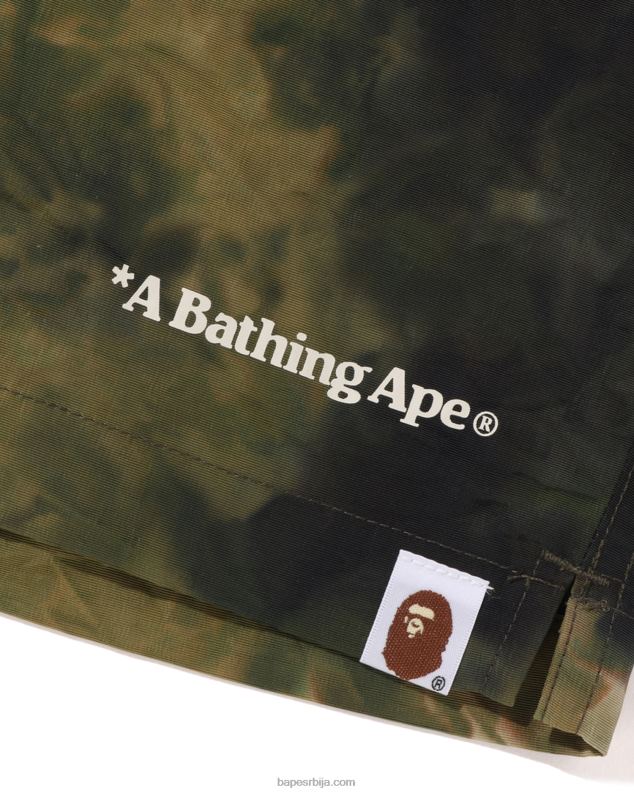 Војничко зелена мушкарци A Bathing Ape цхусен хибрид лаке кратке хлаче J4280190
