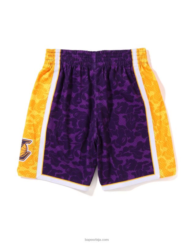 љубичаста мушкарци A Bathing Ape к м&н шортс од дреса Лос Анђелес Лејкерса J4280361